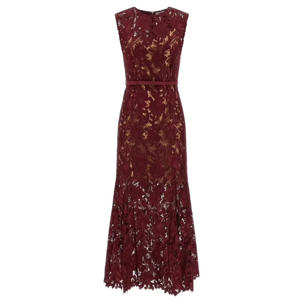 Guipure Lace Midi Dress