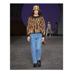 Højtaljede bomuldsjeans