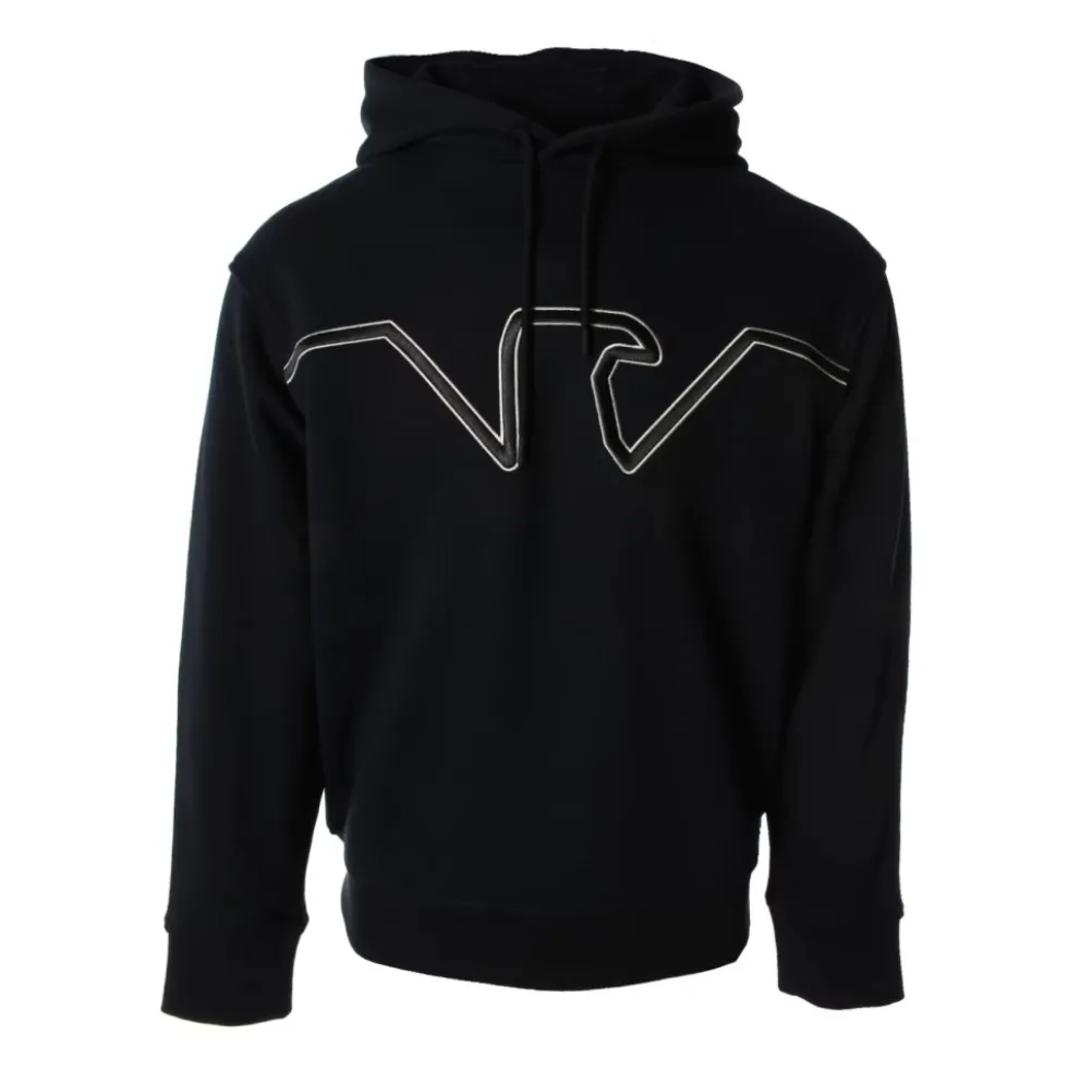 Hooded Jersey Sweatshirt med præget kuppelformet logo