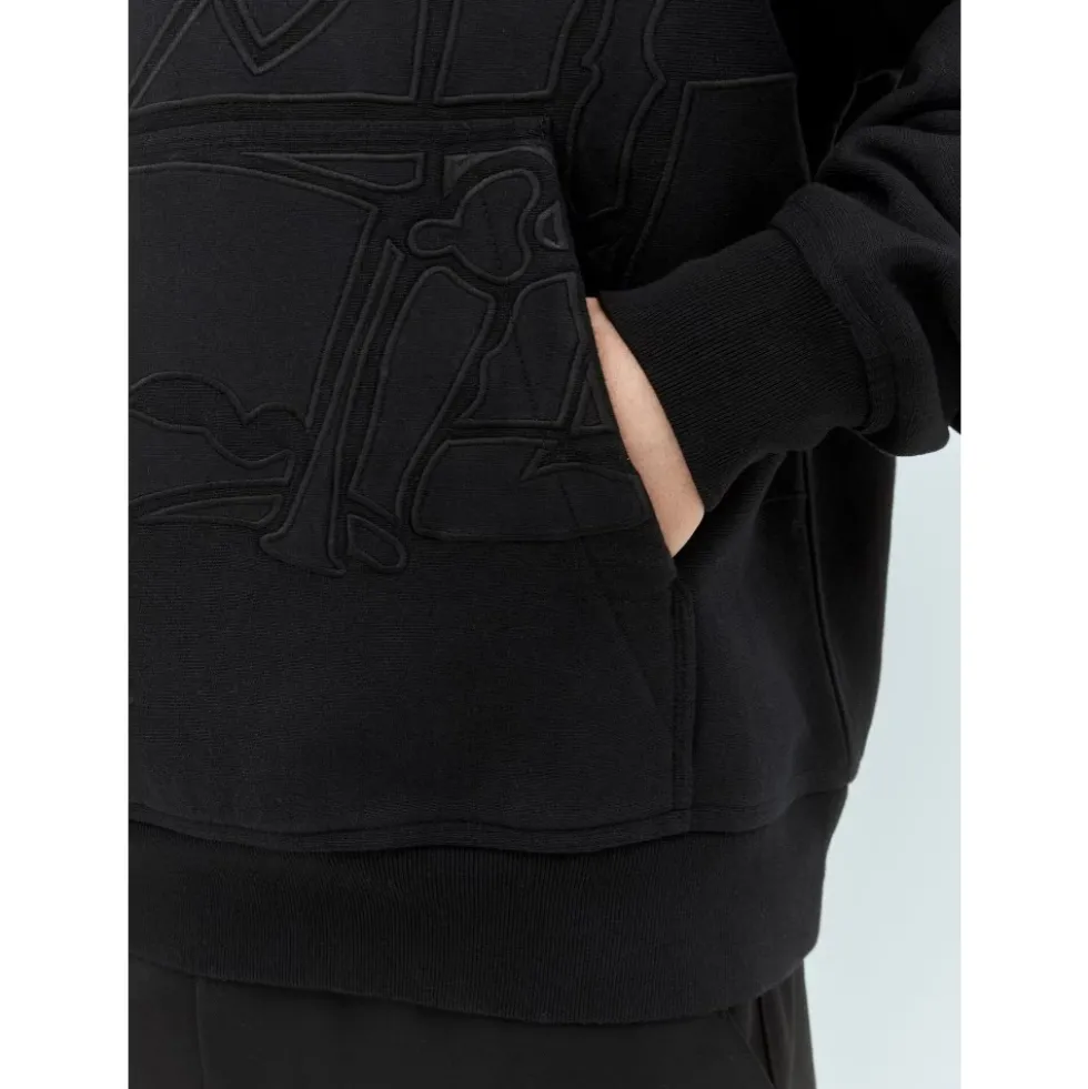 Hoodie med logoapplikation
