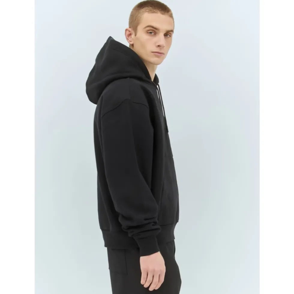 Hoodie med logoapplikation