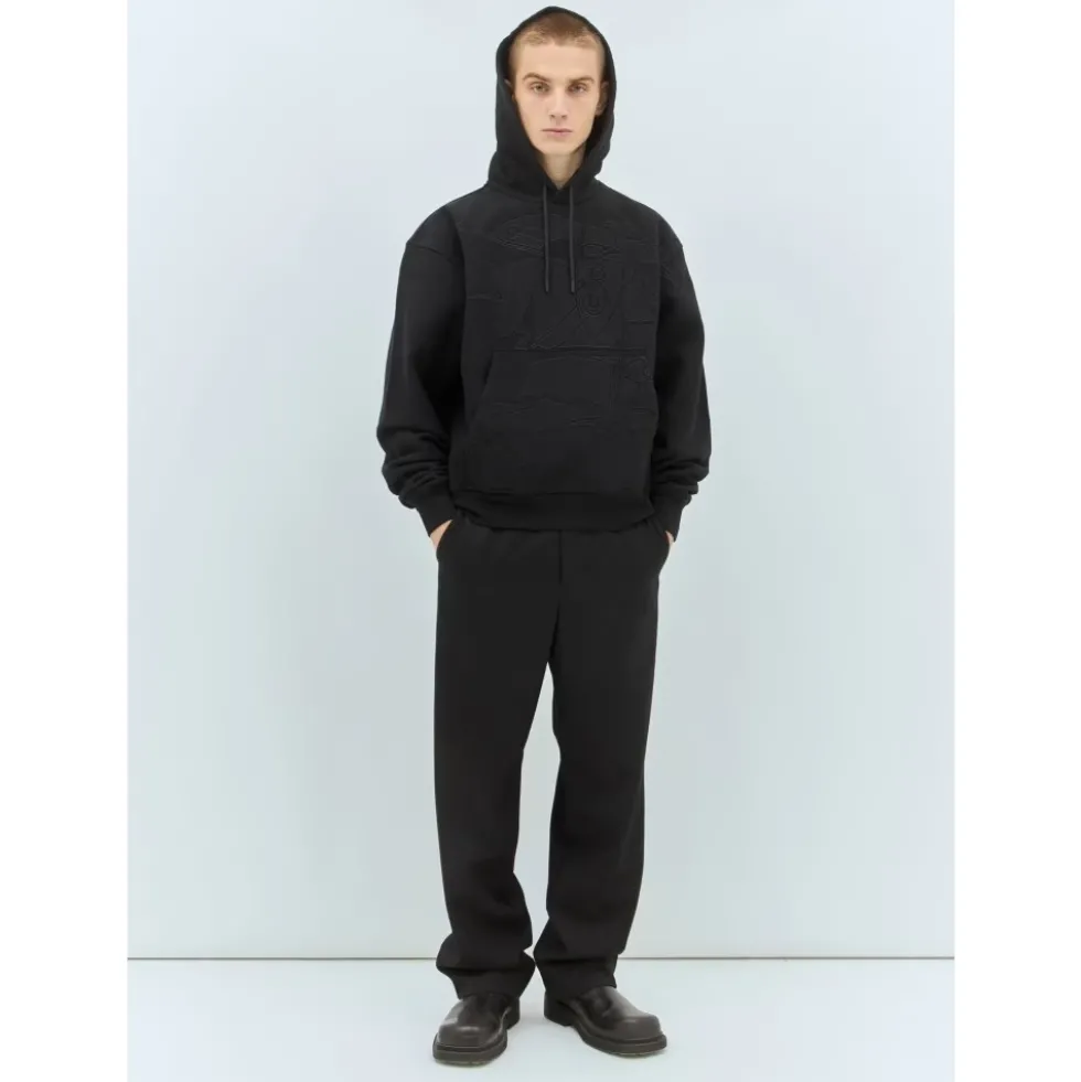 Hoodie med logoapplikation