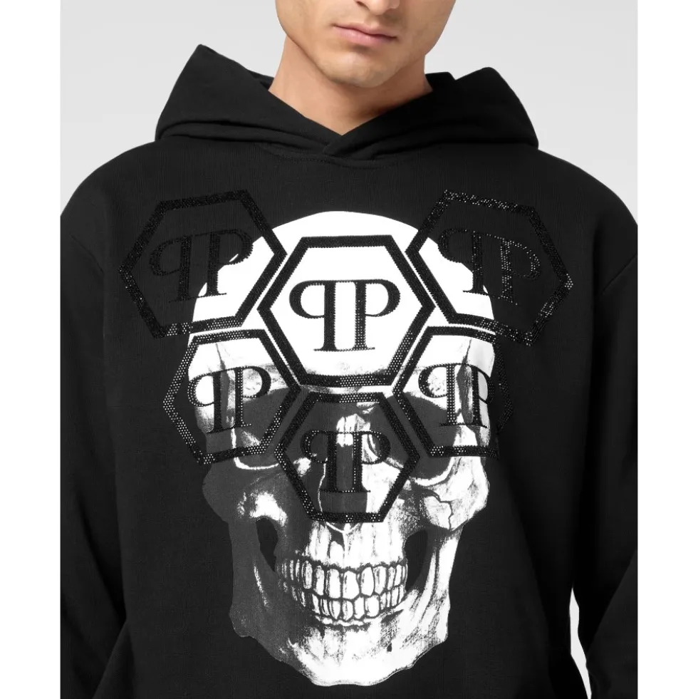 Hoodie Sweatshirt LS Skull