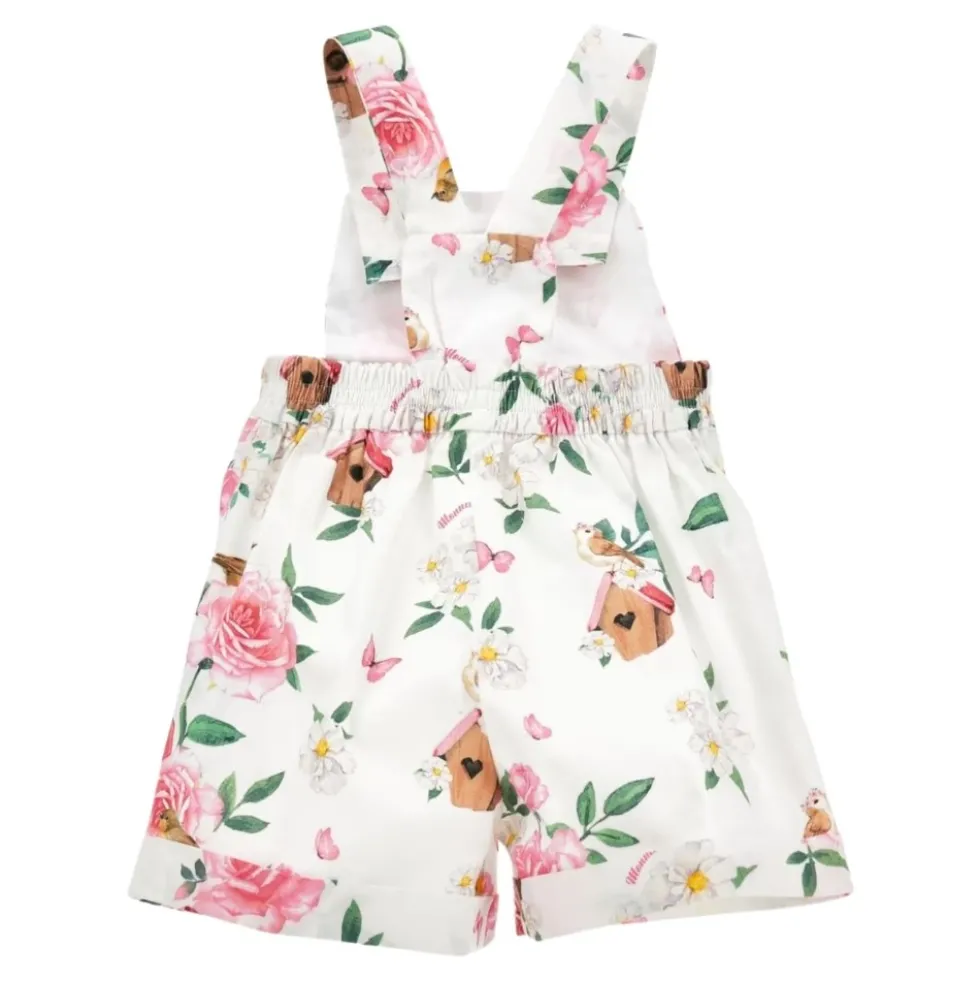 Hvid Blomsterprint Overalls