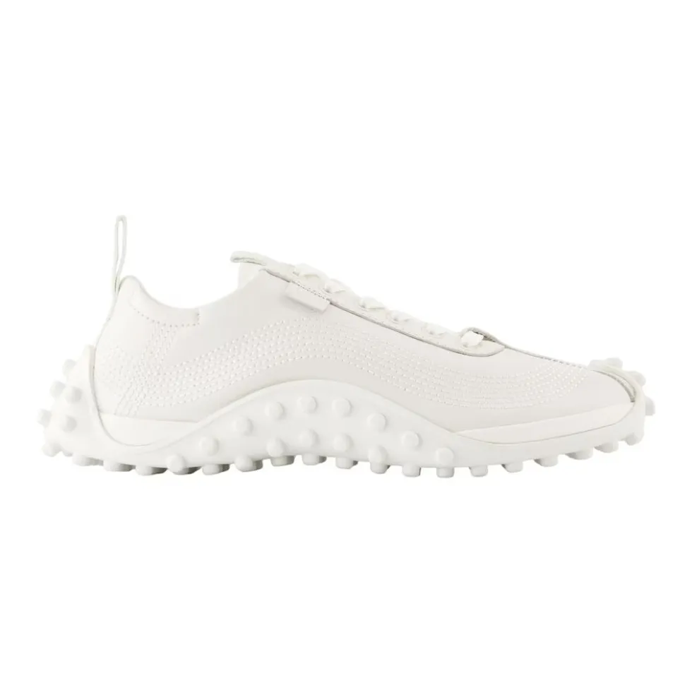 Hvide Lædersneakers med Messingdetaljer