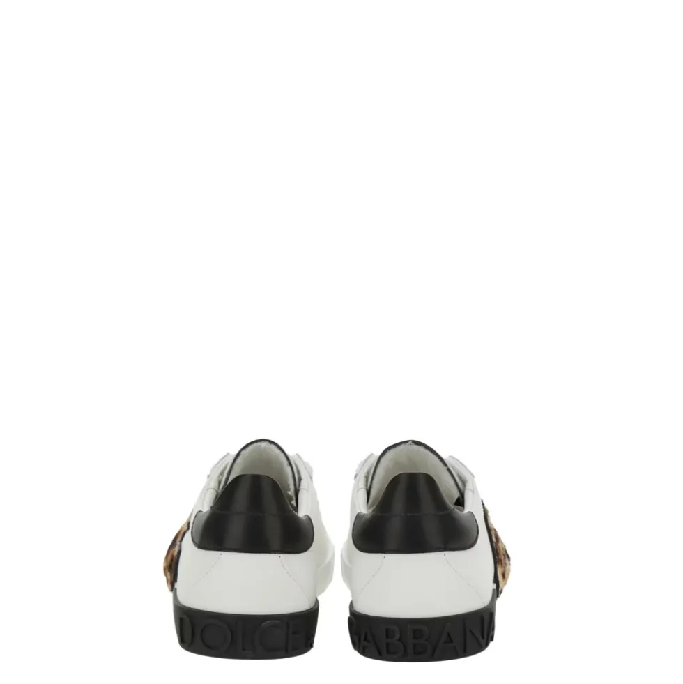 Hvide Sneakers med Dyremotiv i Læder