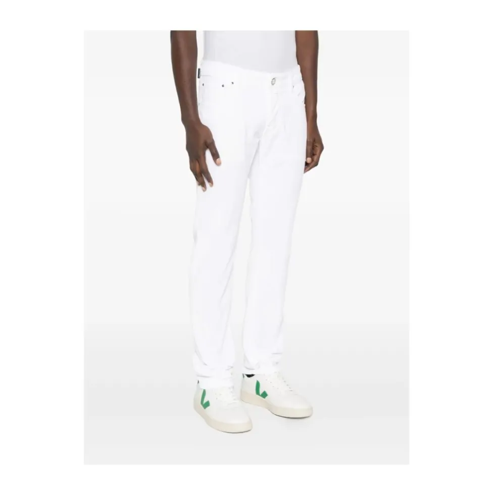 Hvid Klassisk Straight Leg Jeans