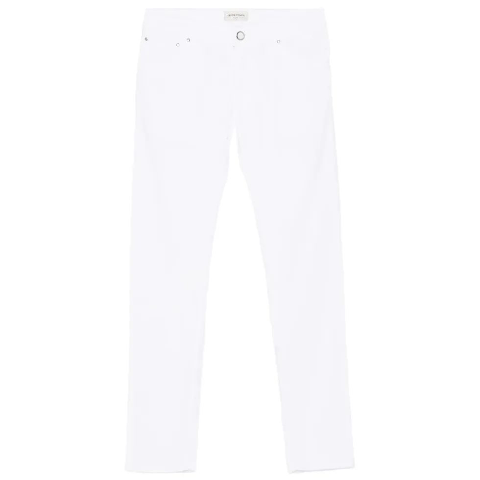 Hvid Klassisk Straight Leg Jeans