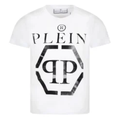Hvid kortærmet børne T-shirt