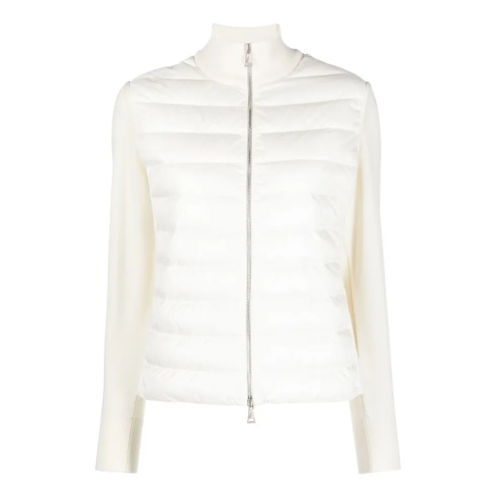 Hvid Polstret Sweater med Logo Patch