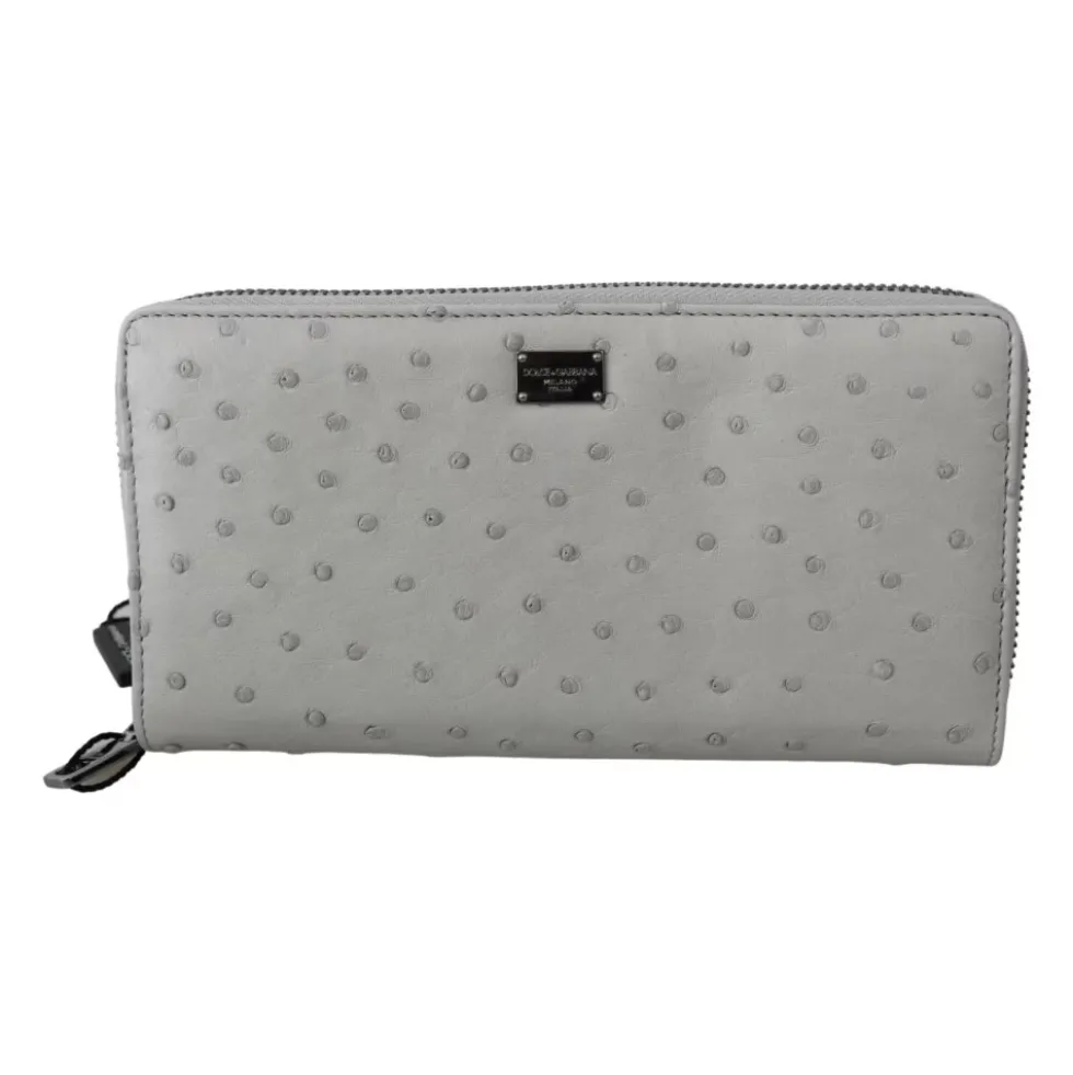 Hvid Struds Læder Herre Clutch Pengepung