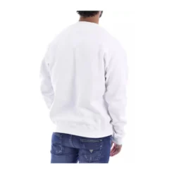 Hvid Sweatshirt med Trykt Logo