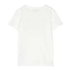 Hvid T-shirt Med Logo Print Og Web I Jersey