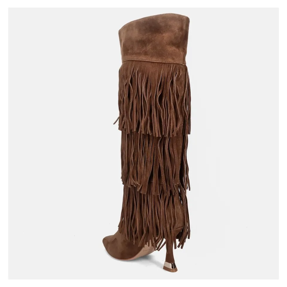 I250607 Fringed Heel Boot