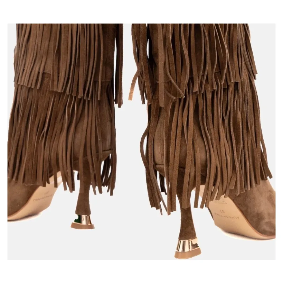 I250607 Fringed Heel Boot