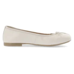 Ivory Læder Ballerina Sko