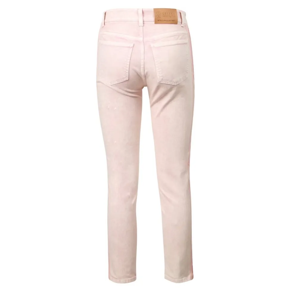 Jeans med brandet bånd
