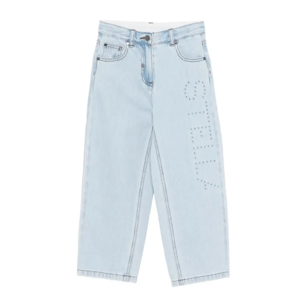 Jeans med broderet logo