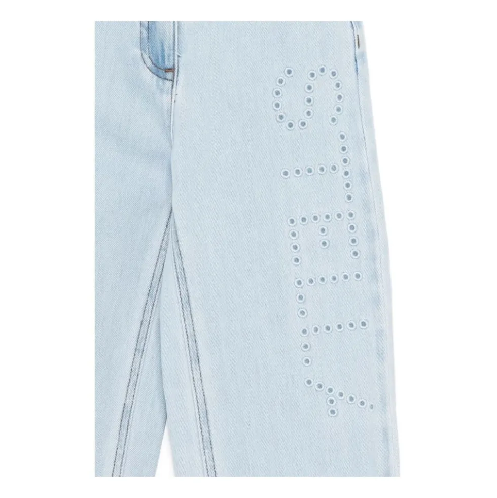 Jeans med broderet logo