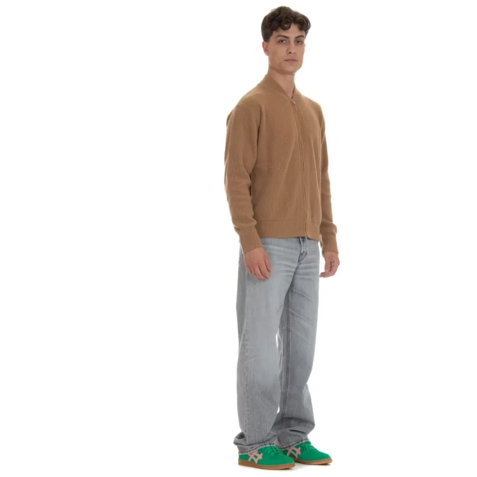 Kamel Sweater Baseball Krave Fuldt Lynlås