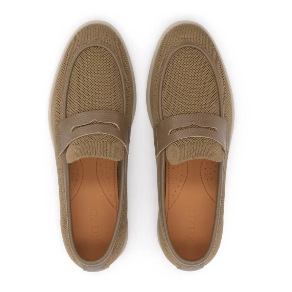 Kazar Herre slip-on sko med perforeret stof og læderdetaljer