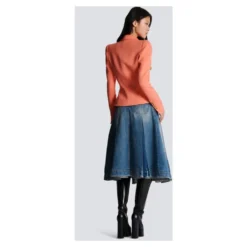 8-knaps Cinched-waist Jakke