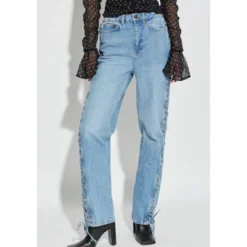 Laced Straight Leg Jeans