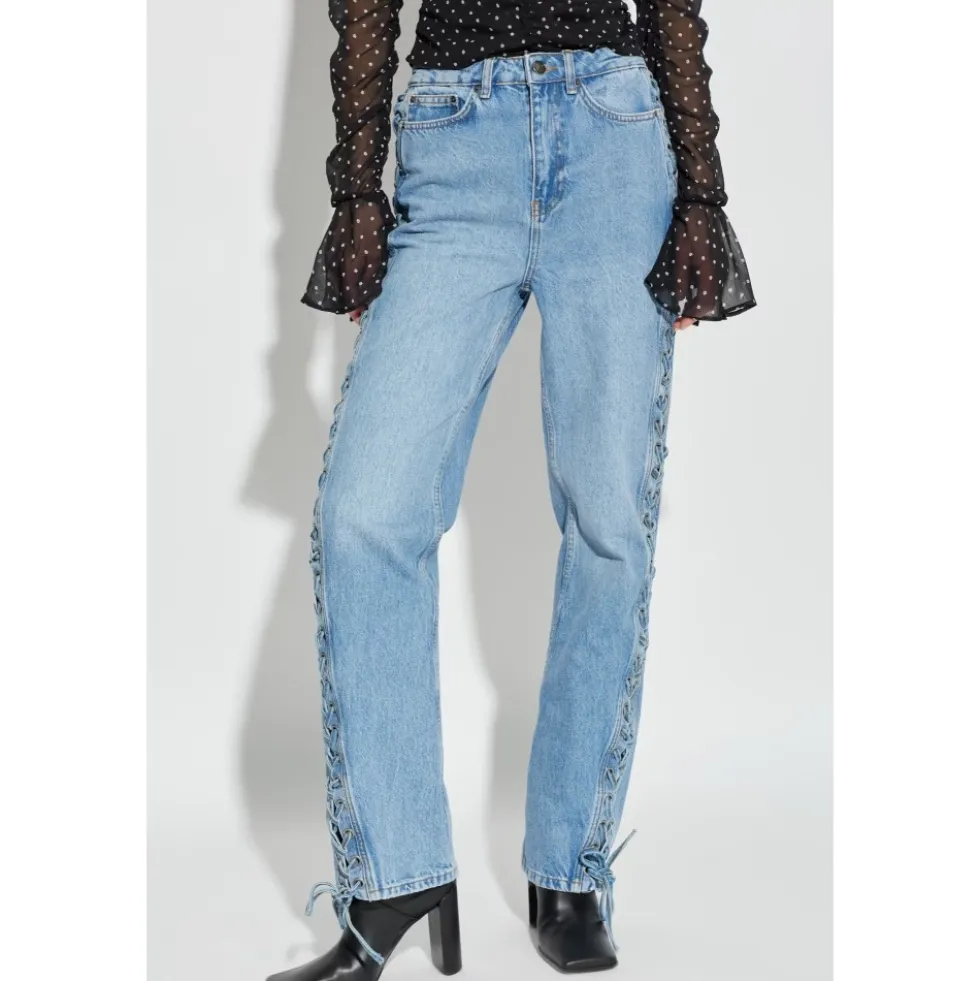 Laced Straight Leg Jeans