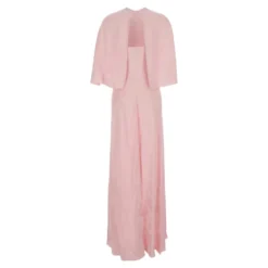 Lang halterneck kjole med matchende cape
