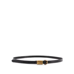 Læderbælte med logo-spænde