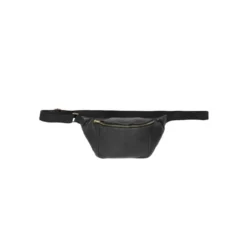 Læder Bum Bag Sort med Guld Accents