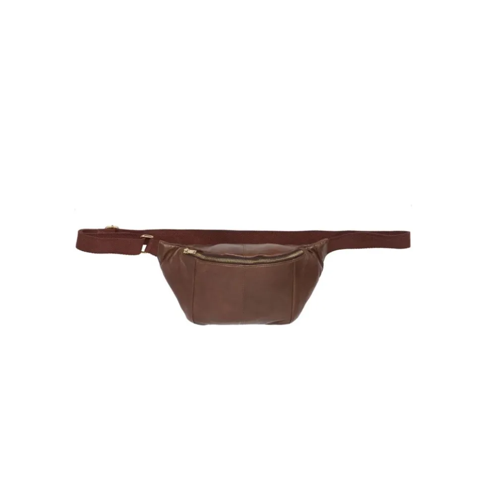 Læder Bum Bag True Brown Guld