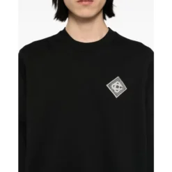 Logo Patch Sweatshirt Sort Bomuld