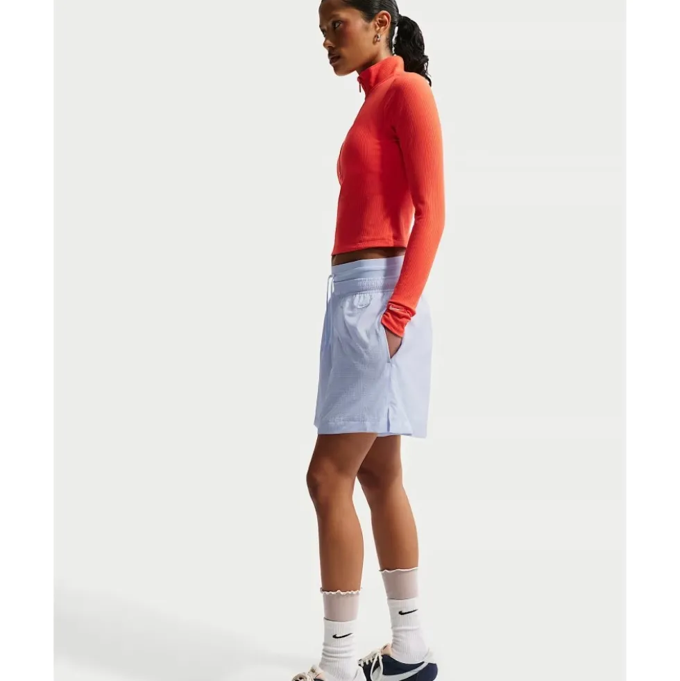 Loose High-Waisted Lightweight Ripstop Shorts
