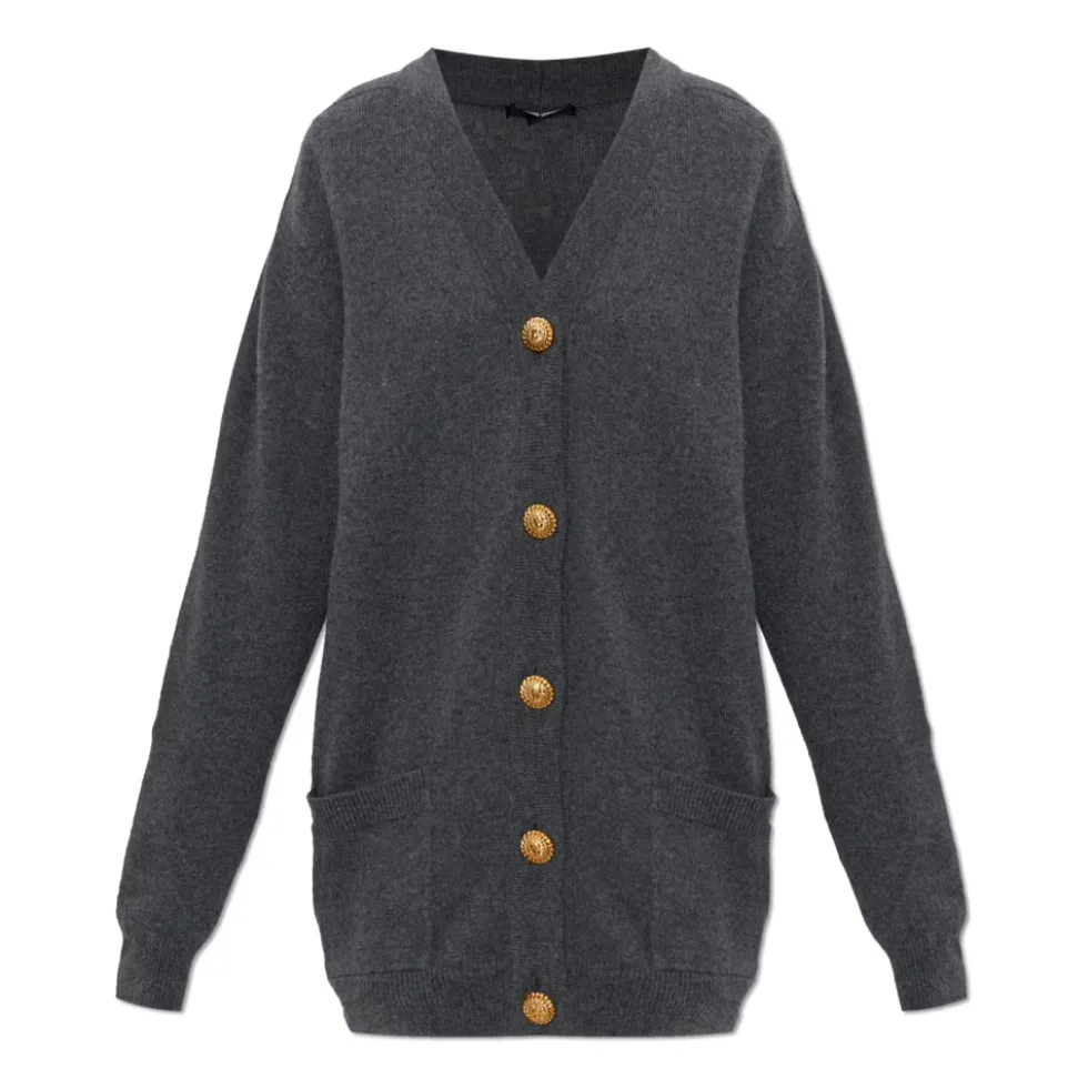Løstsiddende cardigan med lommer