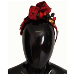 Luksuriøst Rødt Krystal Hårbånd med Sicilien Motiv