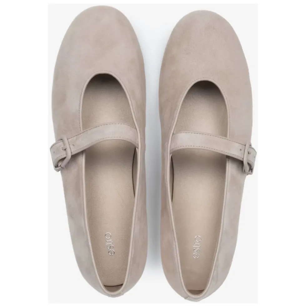 Lyse Beige Ballerinaer med Spænde