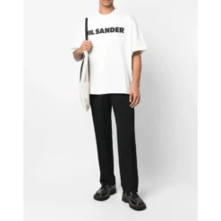 Minimalist Logo Print Bomuld T-shirt