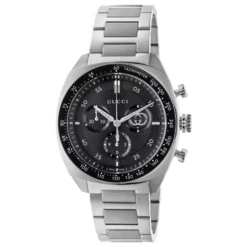 41mm rustfrit stålkasse, sort skive, lille sekundvisning, sort keramisk bezel med tachymeter indikation, rustfrit stål armbånd