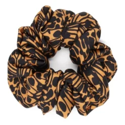 Mønstret brun og sort scrunchie elastik