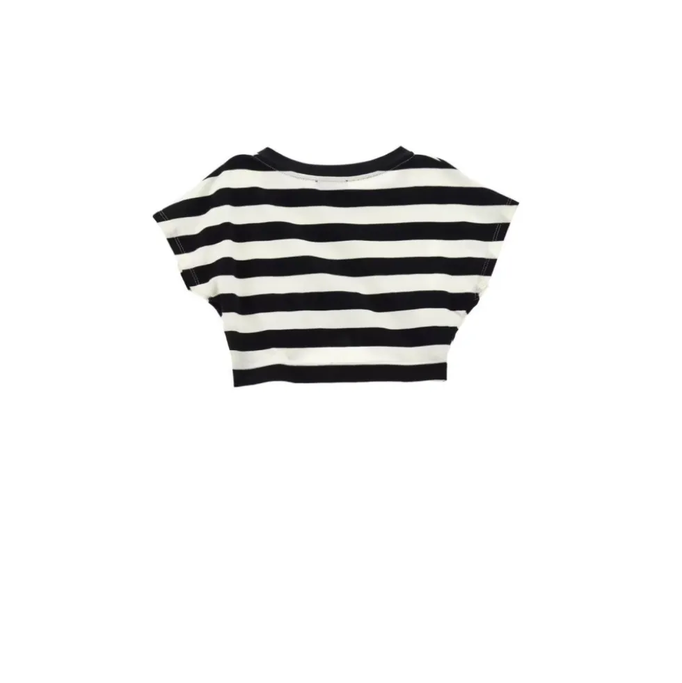 Moderne Bomulds T-shirt med Striber