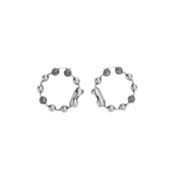 Monogram Ball Chain Hoop Earrings