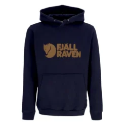 Mørkeblå Logo Hoodie Plys Sweatshirt