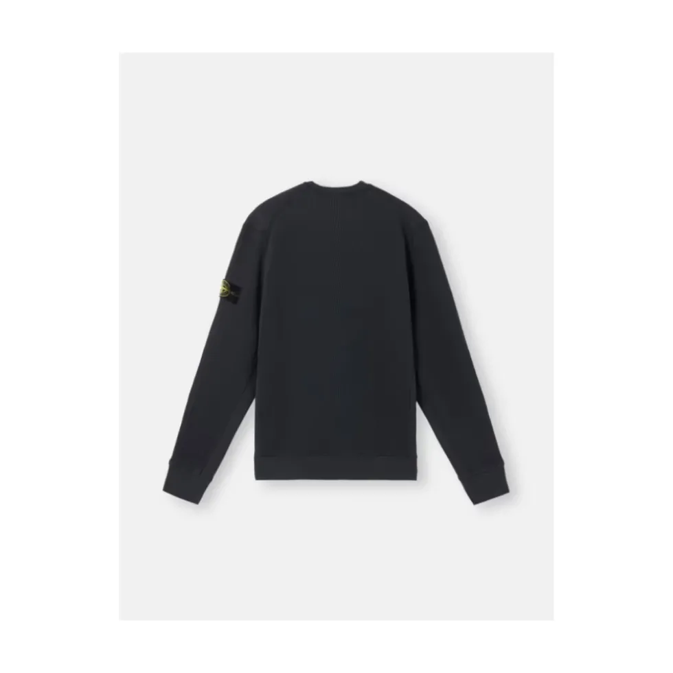 Navy Blue Crewneck Waffle Sweatshirt