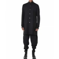 Officer Collar Single-Breasted Coat
