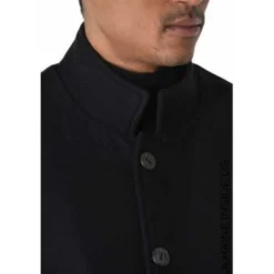Officer Collar Single-Breasted Coat
