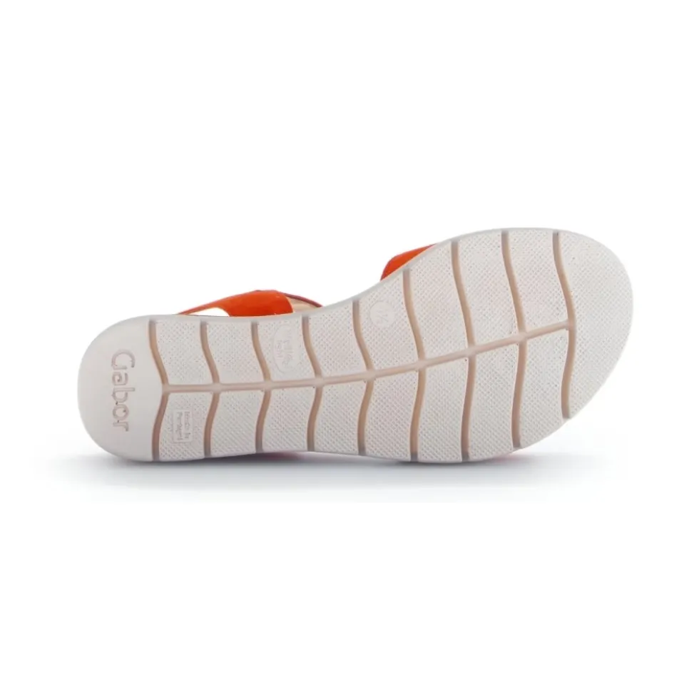 Orange Ruskindssandal med Velcro Lukning