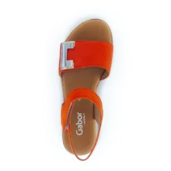 Orange Ruskindssandal med Velcro Lukning