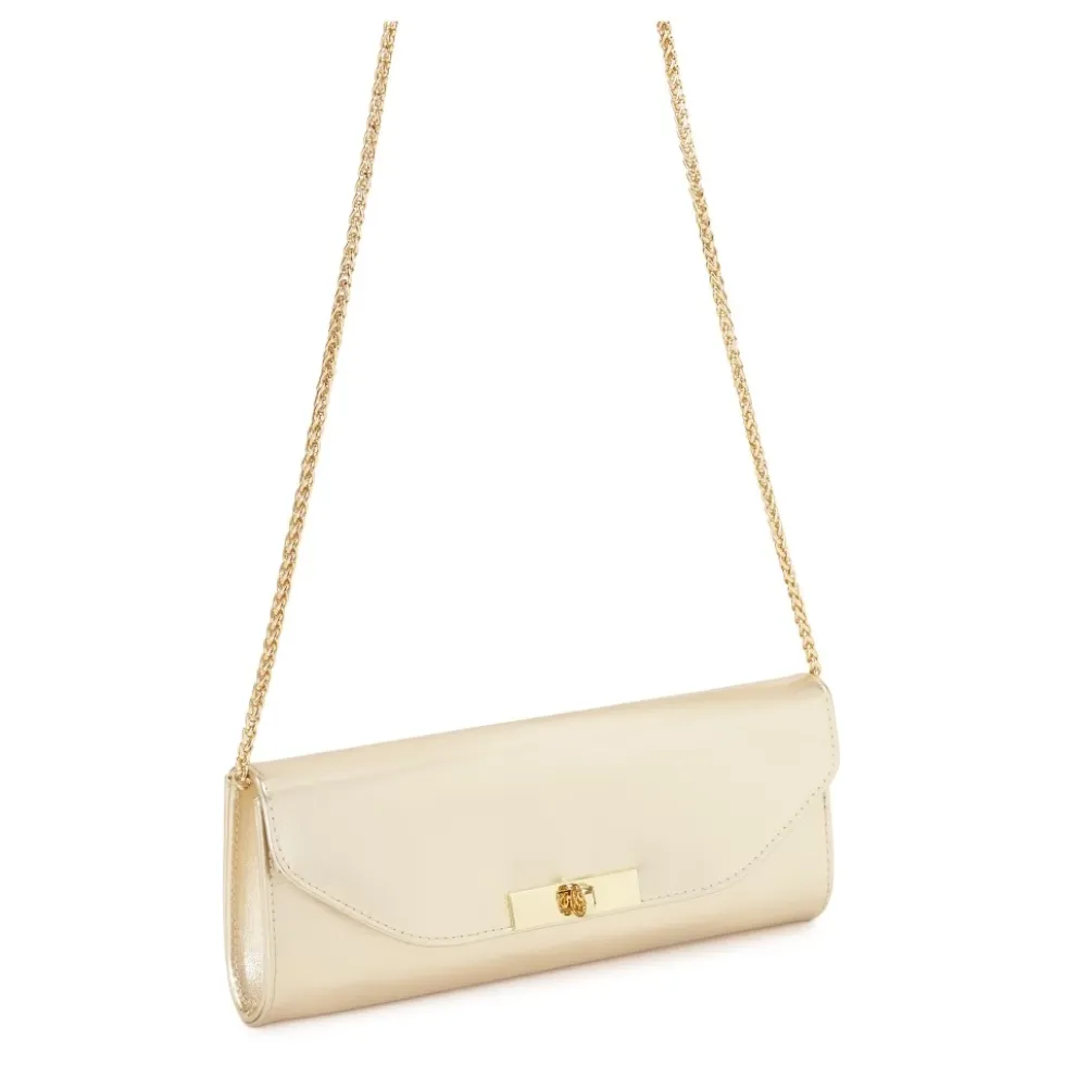 Oval clutch taske i guld farve