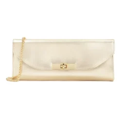 Oval clutch taske i guld farve